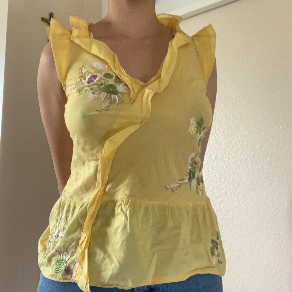 Embroidered Yellow Top